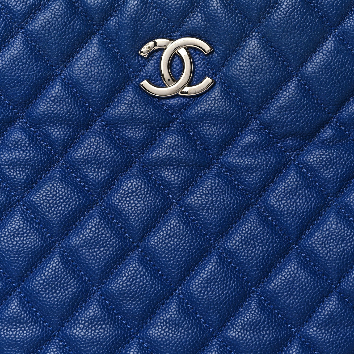 Chanel Caviar Quilted Easy Zip Tote Cobalt Blue 8 of 10