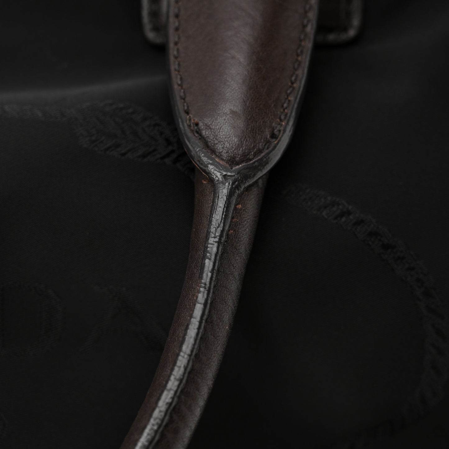 Tessuto Nylon Jacquard Logo Tote Black Teak