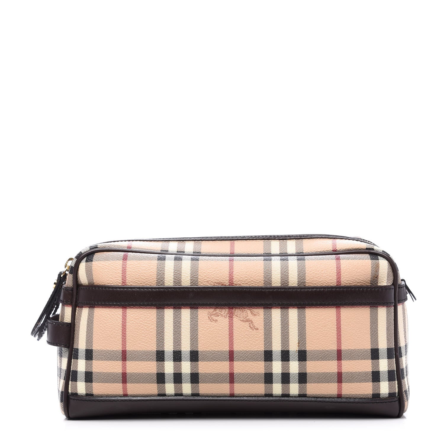 Burberry Haymarket Check Cosmetic Bag Chocolate 1 of 12