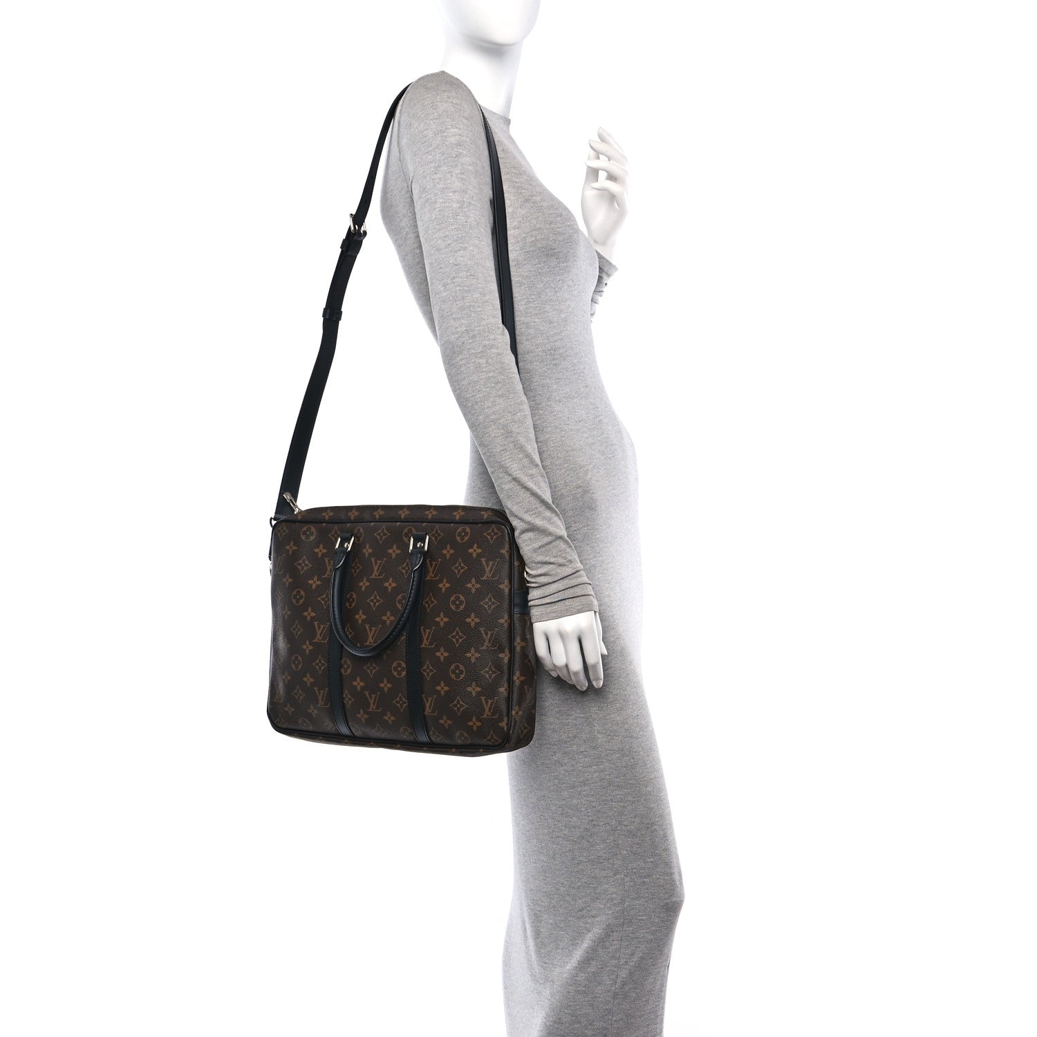 Louis Vuitton Monogram Macassar Porte Documents Voyage Soft Briefcase 2 of 10