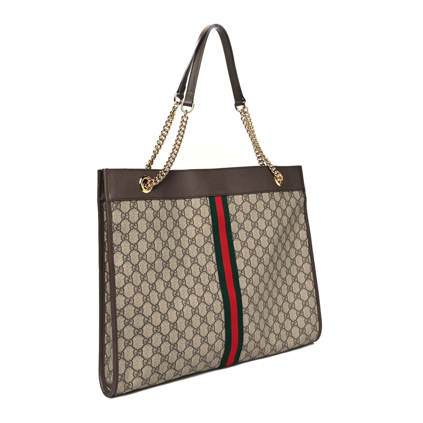 GG Supreme Monogram Large Rajah Chain Tote Beige New Acero