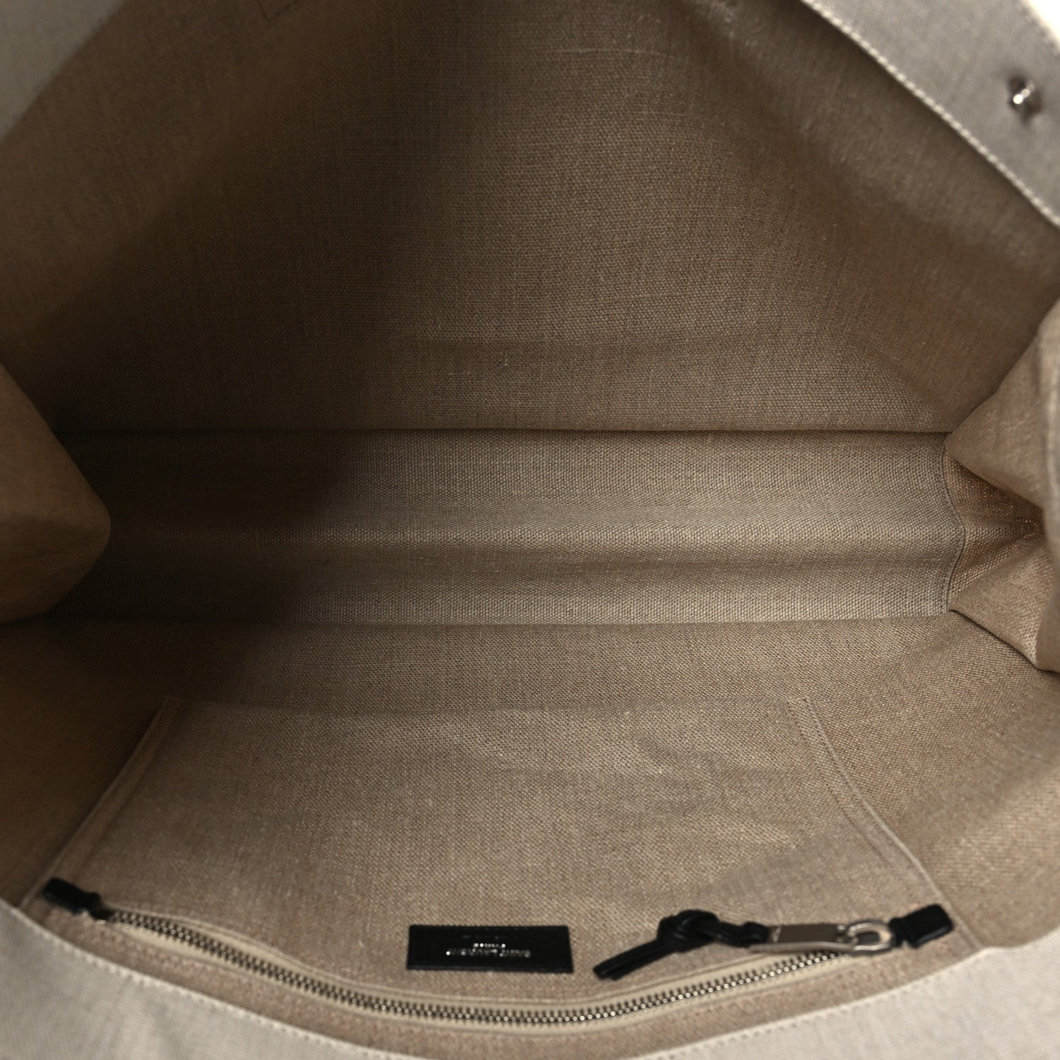 Saint Laurent Linen Calfskin Rive Gauche Tote Optic White 4 of 9