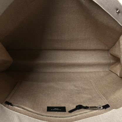 Saint Laurent Linen Calfskin Rive Gauche Tote Optic White 4 of 9