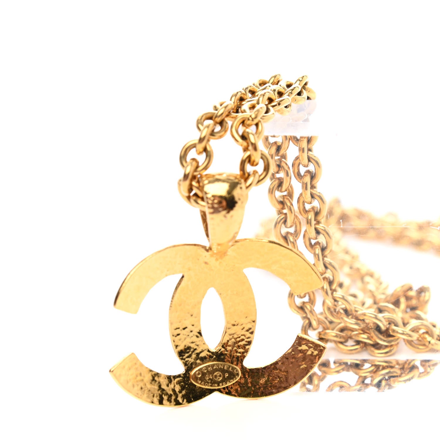 Chanel Quilted CC Long Chain Necklace Gold 4 of 4