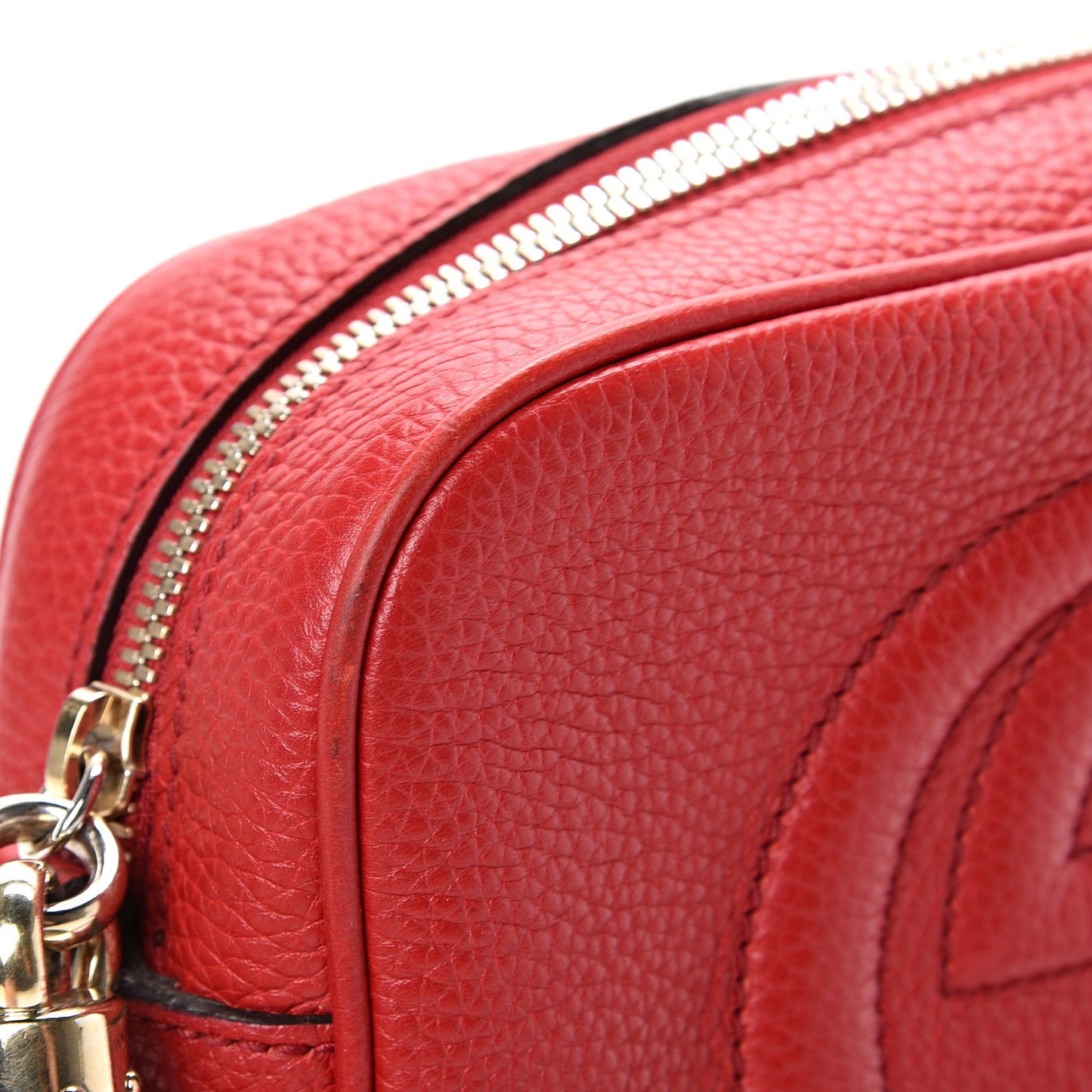 Pebbled Calfskin Small Soho Disco Bag Tabasco Red