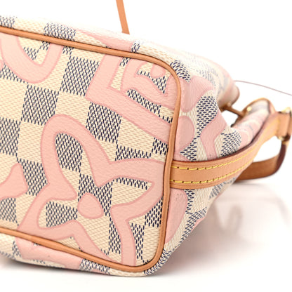 Louis Vuitton Damier Azur Tahitienne Nano Noe Rose Ballerine 9 of 9