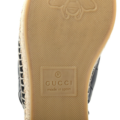 Gucci Nappa Matelasse GG Marmont Espadrille Slippers 35.5 Black 9 of 11
