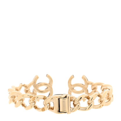 Chanel Metal CC Chain Link Cuff Bracelet Gold 3 of 5