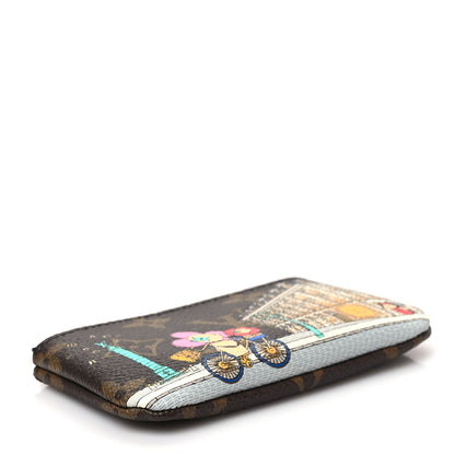 Louis Vuitton Monogram 2022 Christmas Animation Paris Key Pouch Pink 4 of 7
