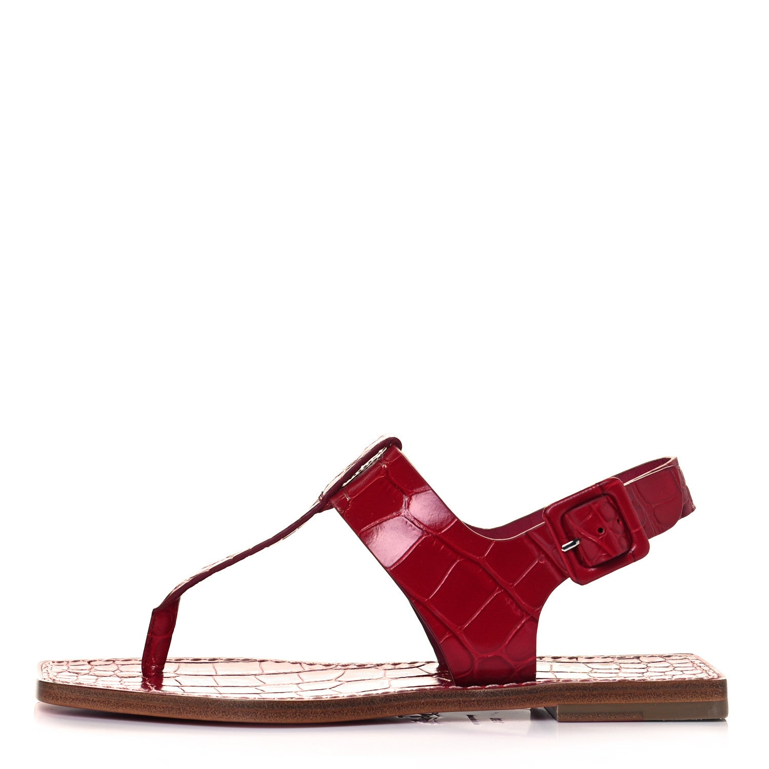 Christian Louboutin Calfskin Alligator Embossed Cubongo Flat Sandals 35.5 Persan 1 of 8