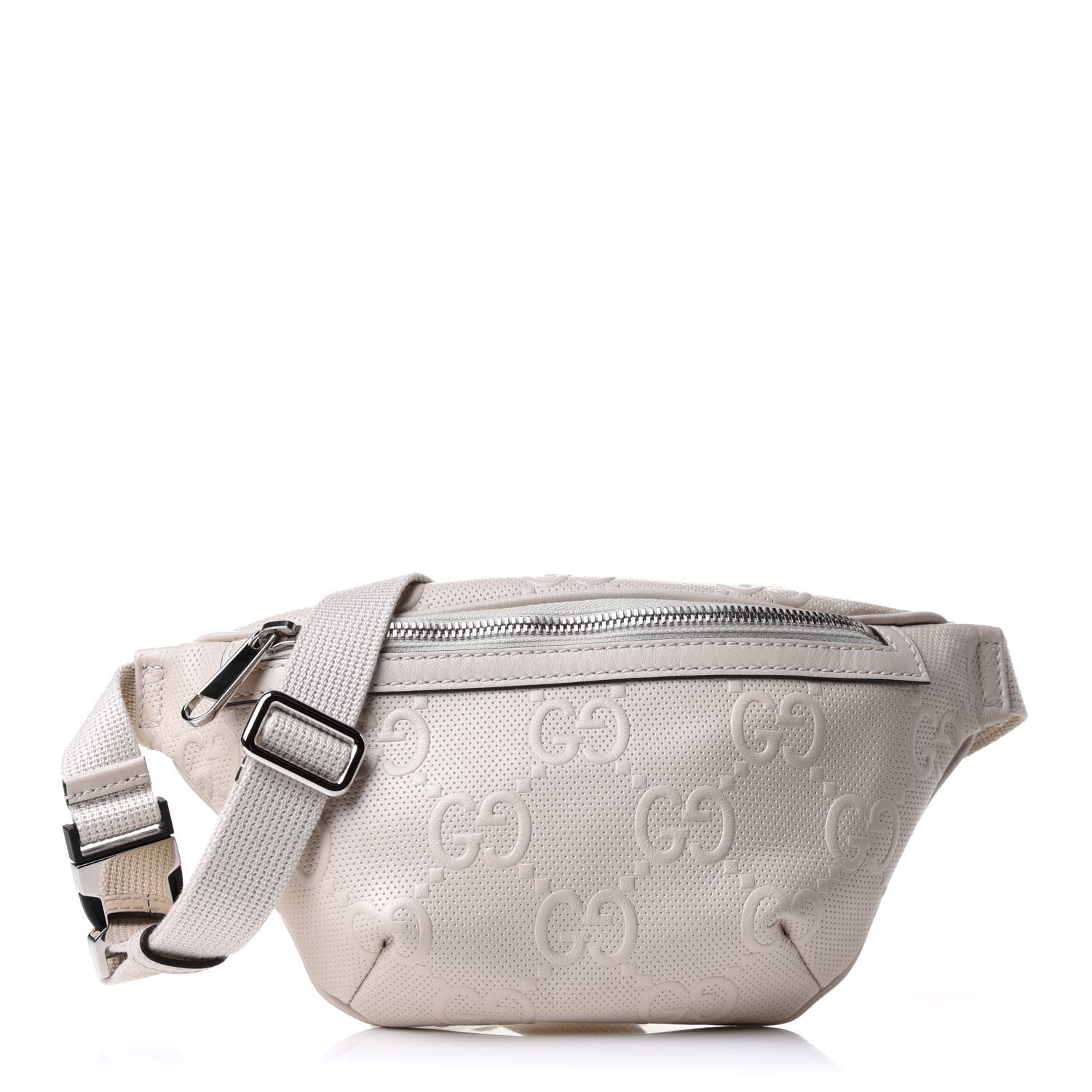 Gucci Calfskin GG Tennis Embossed Belt Bag Mystic White 1 of 11