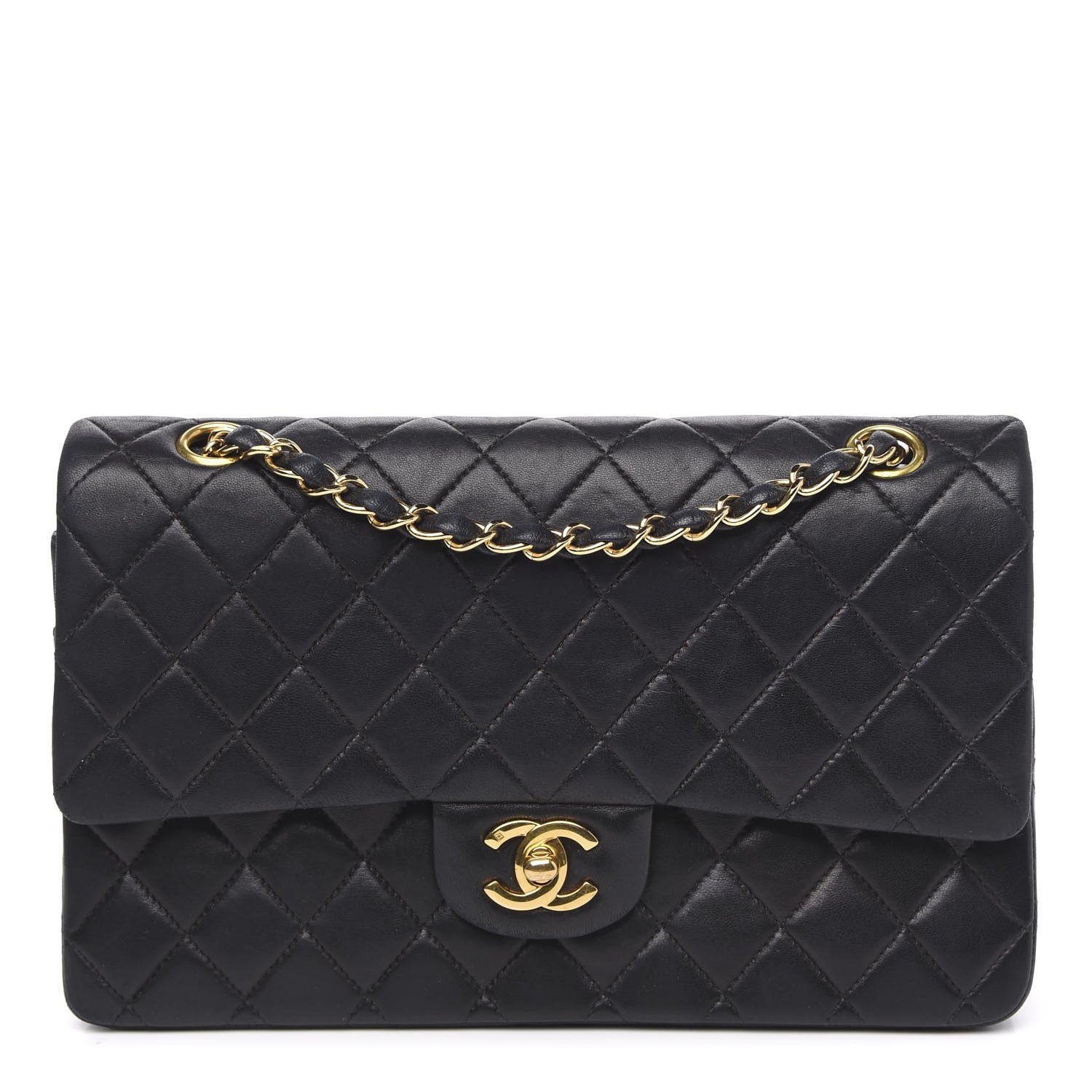 Chanel Lambskin Quilted Medium Double Flap Black 1 of 15