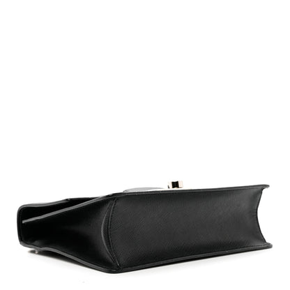 Prada Saffiano Pattina Crossbody Bag Black 4 of 10