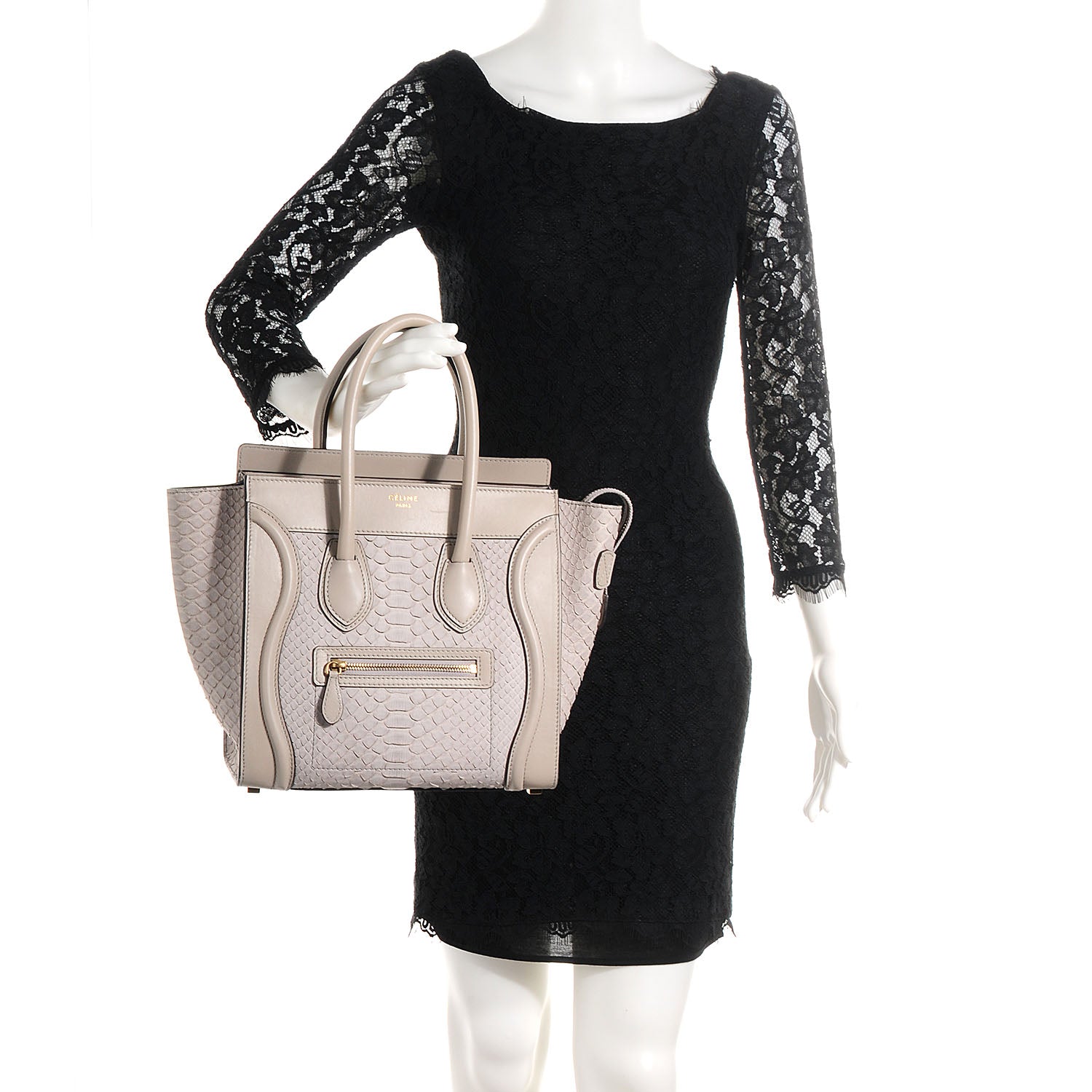 Celine Python Smooth Calfskin Micro Luggage Pearl 2 of 8