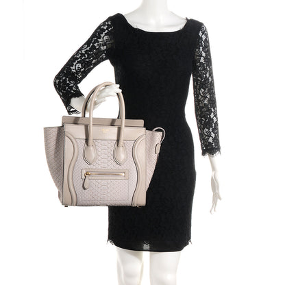Celine Python Smooth Calfskin Micro Luggage Pearl 2 of 8