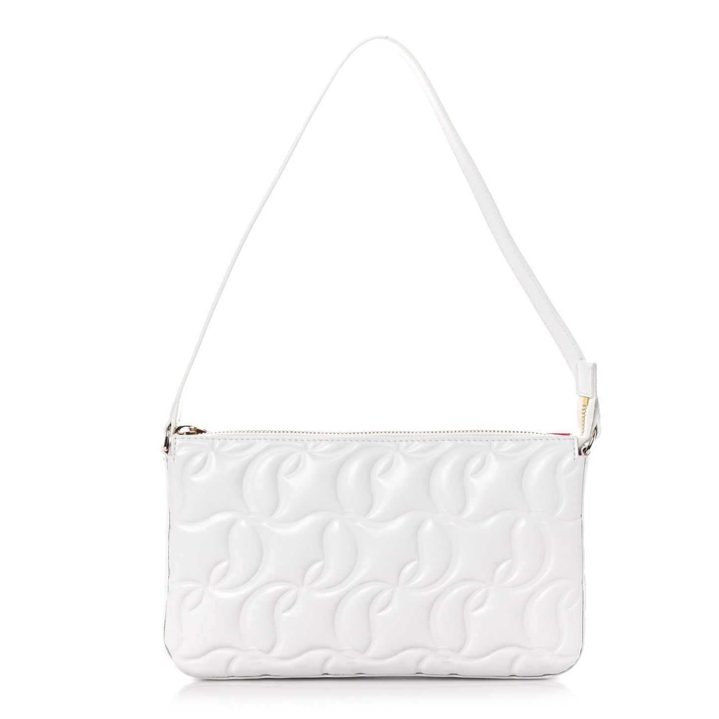 Calfskin Embossed Loubila Shoulder Bag White