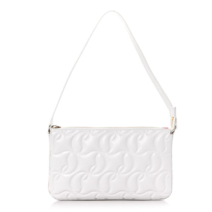 Christian Louboutin Calfskin Embossed Loubila Shoulder Bag White 1 of 8