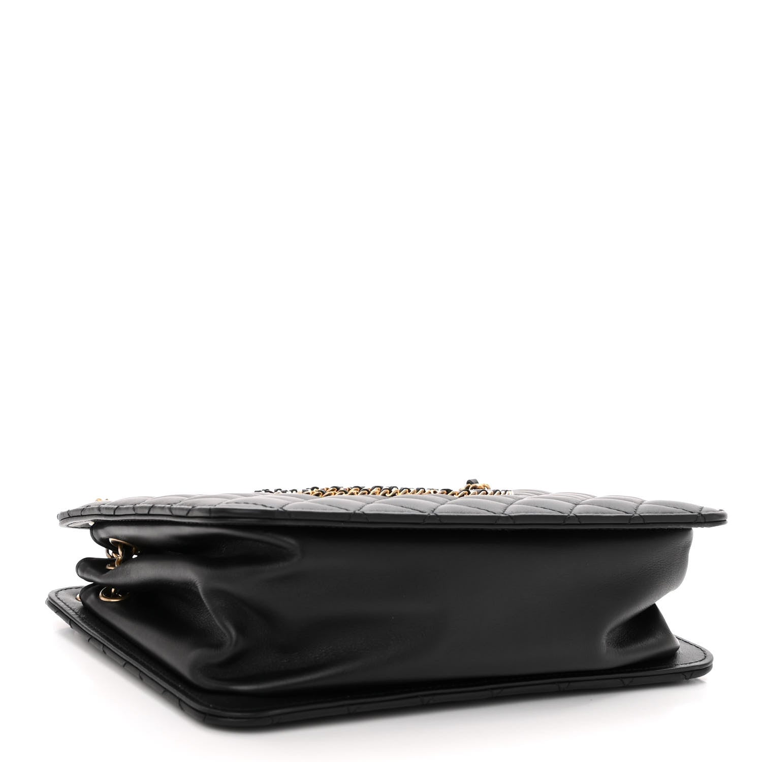 Chanel Calfskin Quilted CC Chain Accordion Tote Black 4 of 10