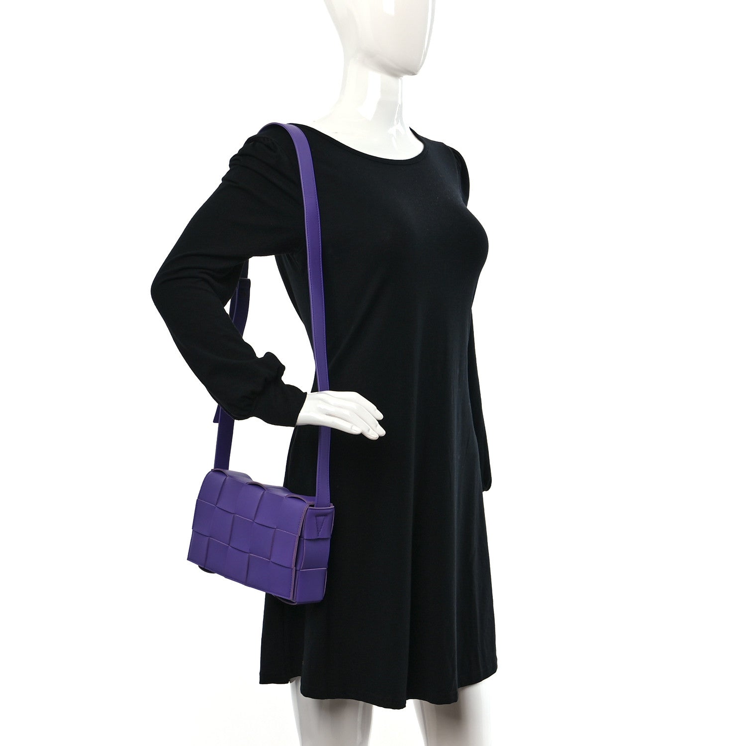 Bottega Veneta Lambskin Maxi Intrecciato Cassette Crossbody Bag Purple 2 of 8