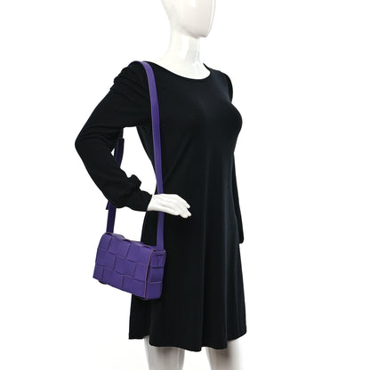 Bottega Veneta Lambskin Maxi Intrecciato Cassette Crossbody Bag Purple 2 of 8
