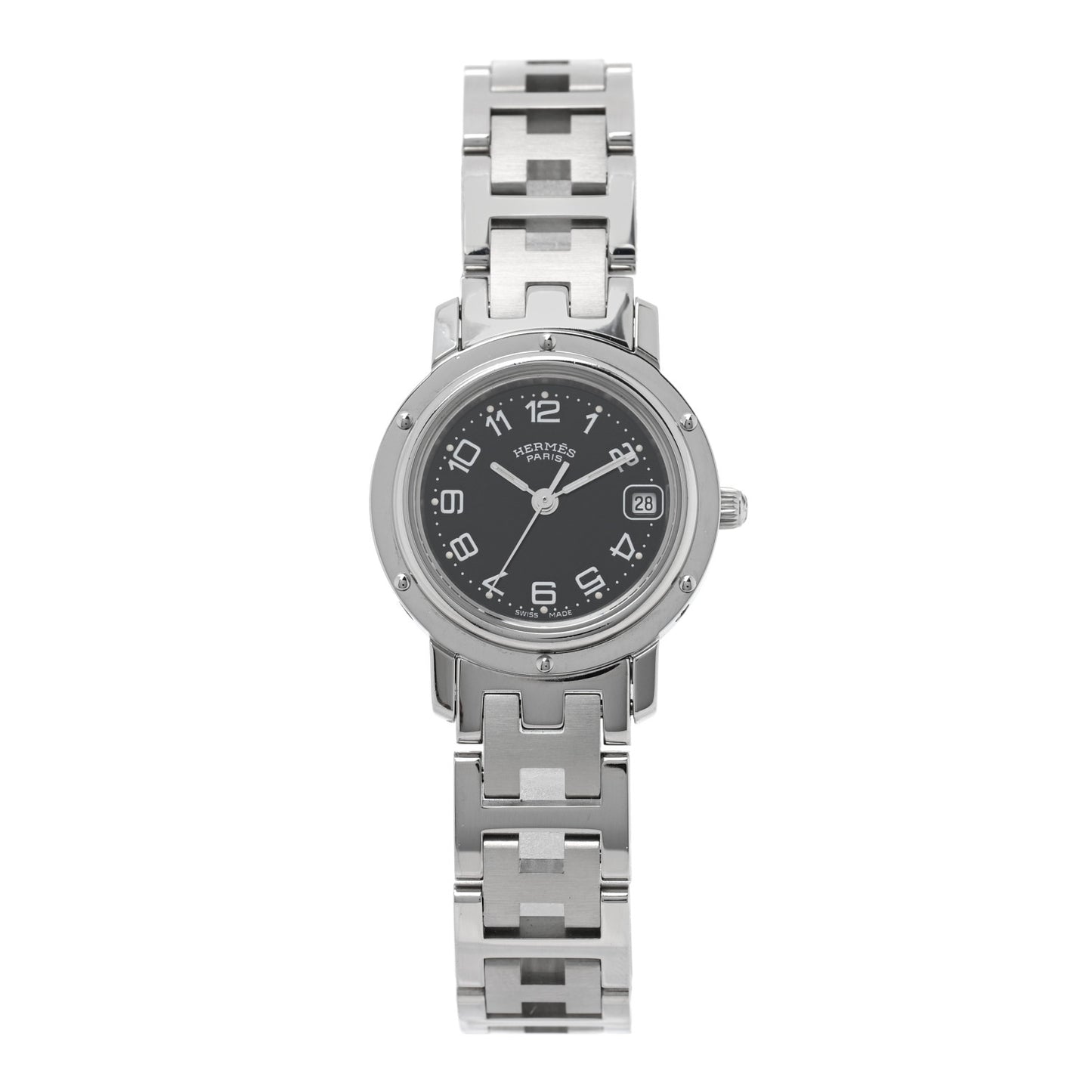 Stainless Steel 24mm Clipper Quartz Watch Black