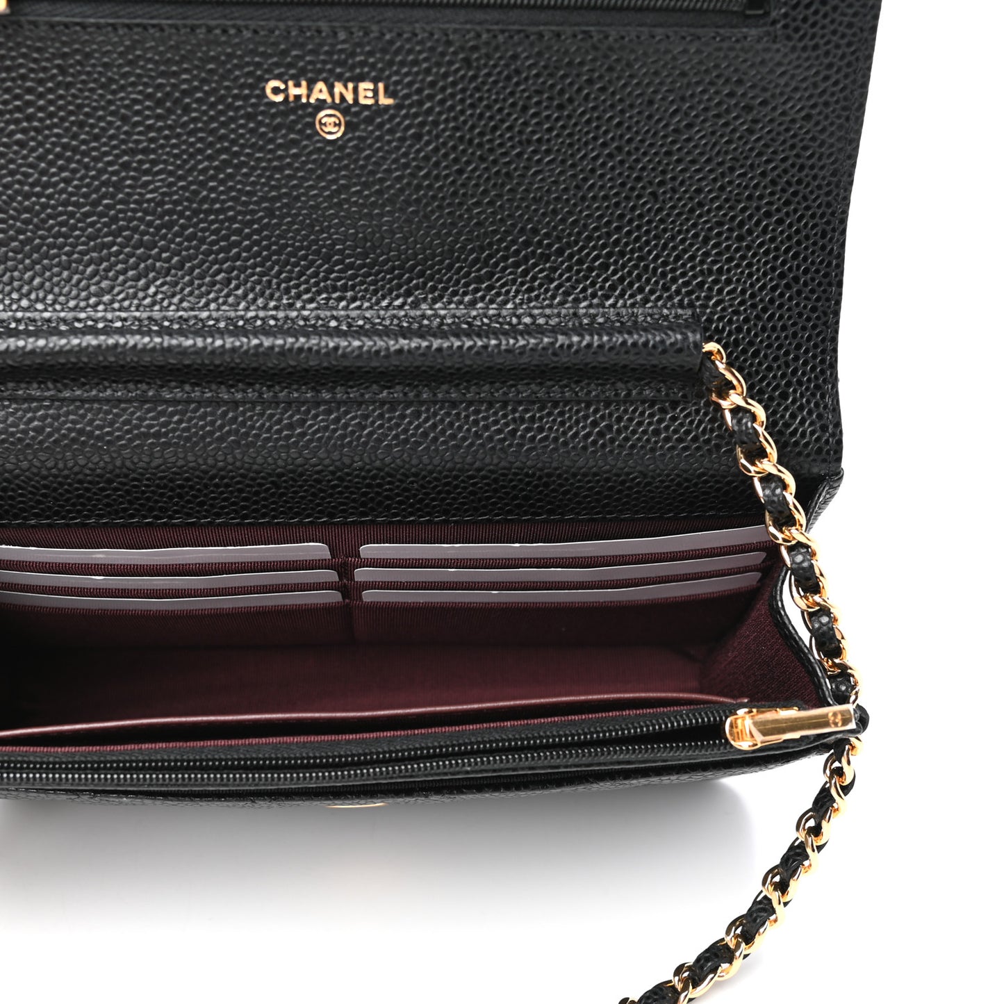 Caviar Quilted Wallet On Chain WOC Black