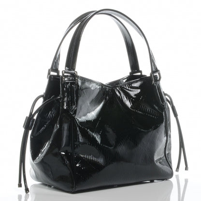 Burberry Patent Check Embossed Tote Black 3 of 9