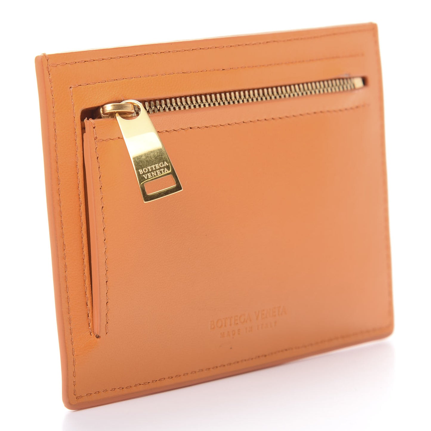 Nappa Intrecciato Card Case Light Orange