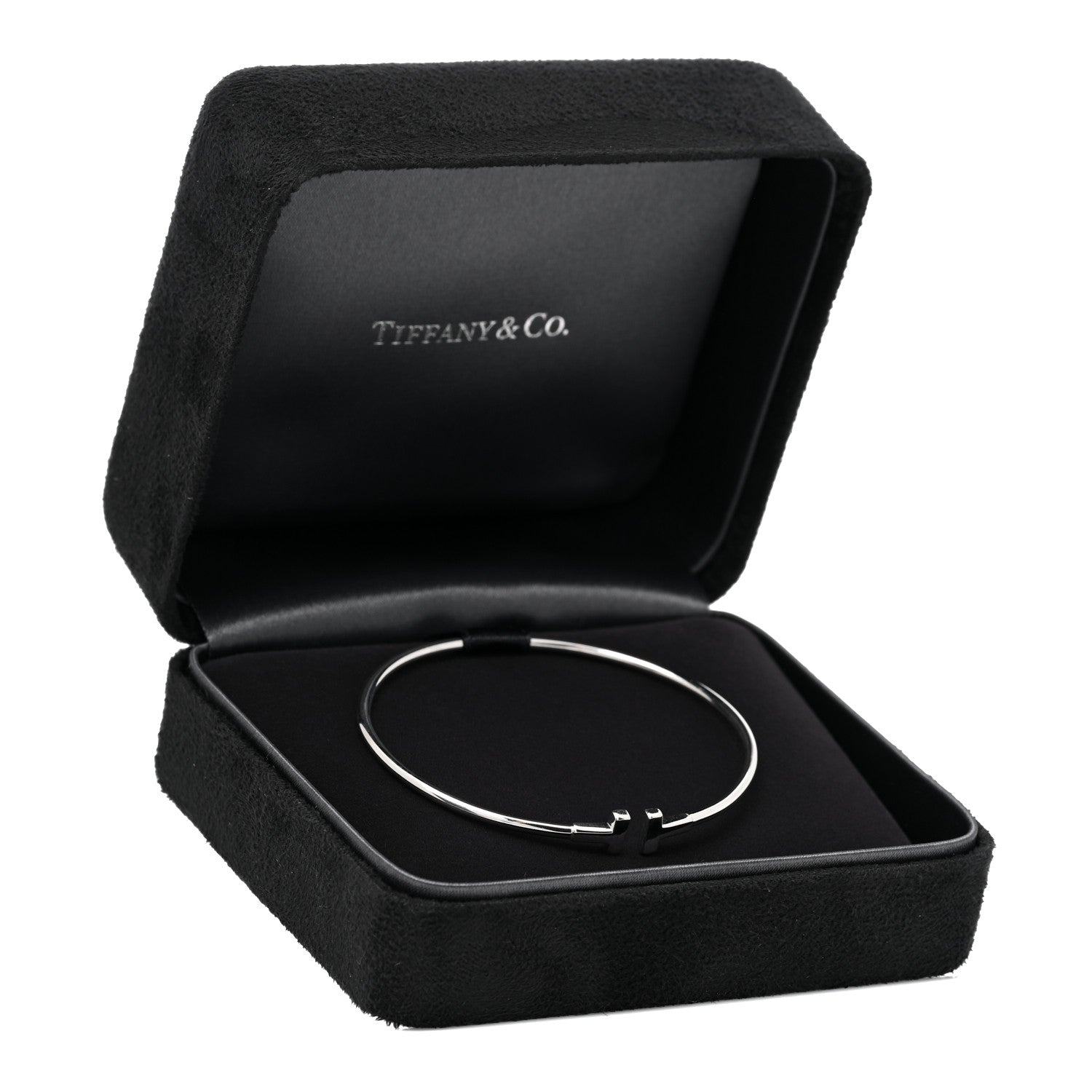 Tiffany 18K White Gold Narrow T Wire Bracelet 4 of 4