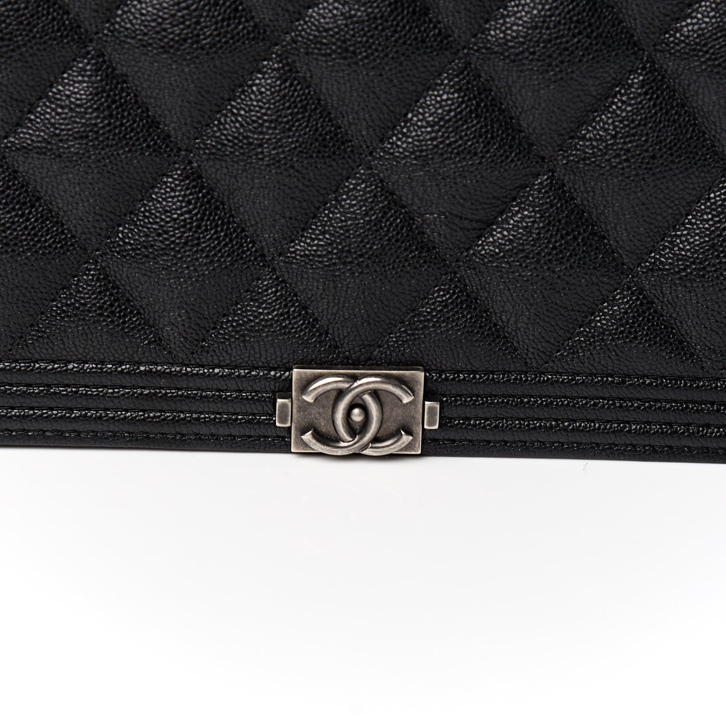 Caviar Quilted Boy Wallet On Chain WOC Black