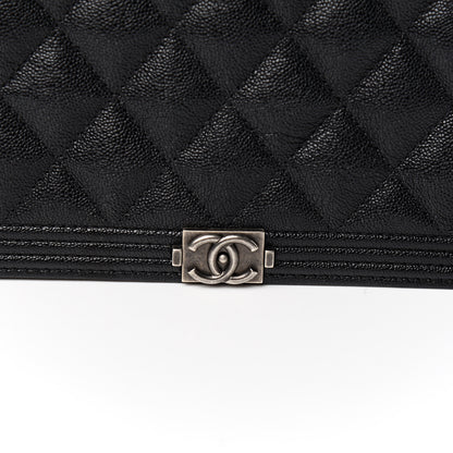 Chanel Caviar Quilted Boy Wallet On Chain WOC Black 11 of 12