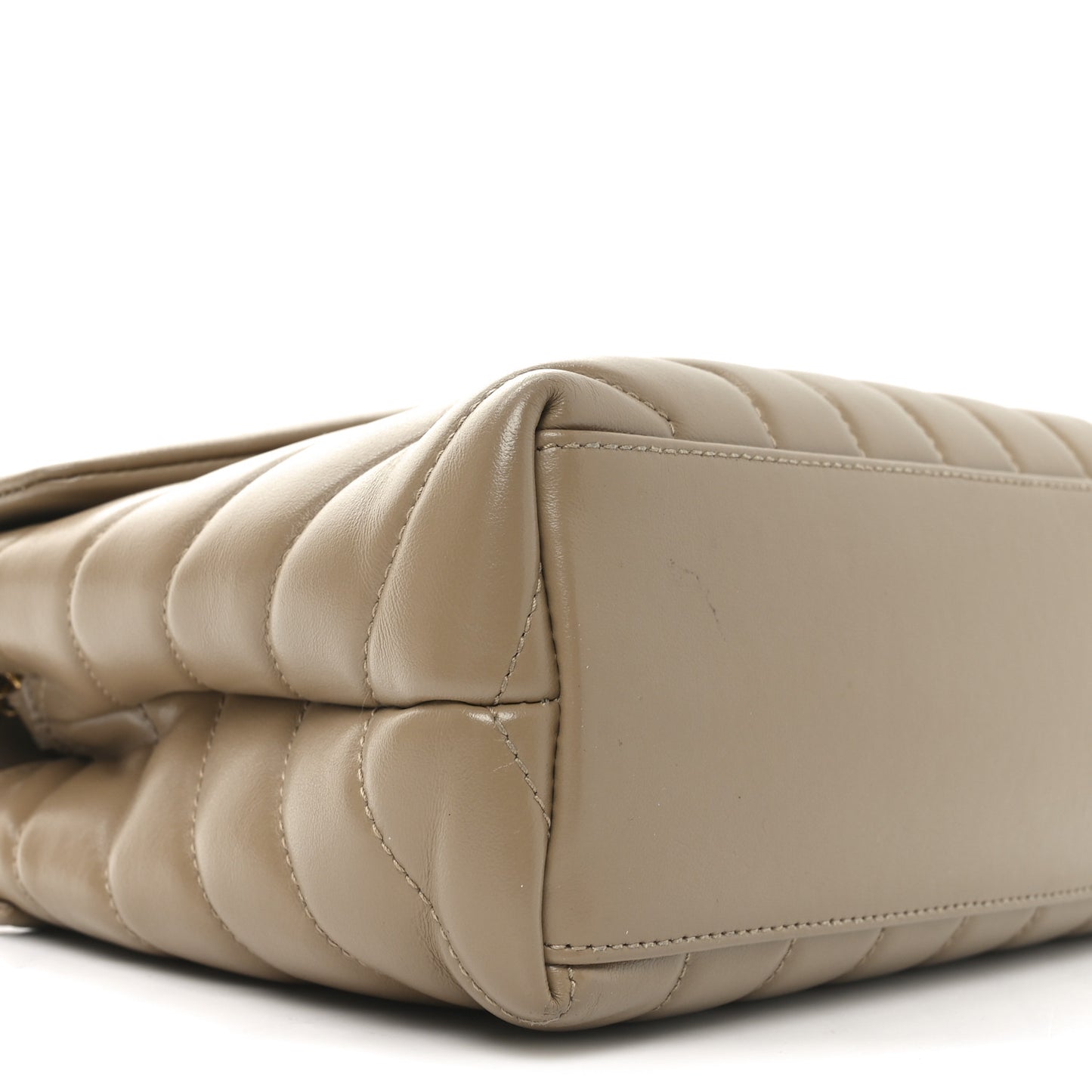 Calfskin Y Quilted Monogram Small Loulou Chain Satchel Dark Beige