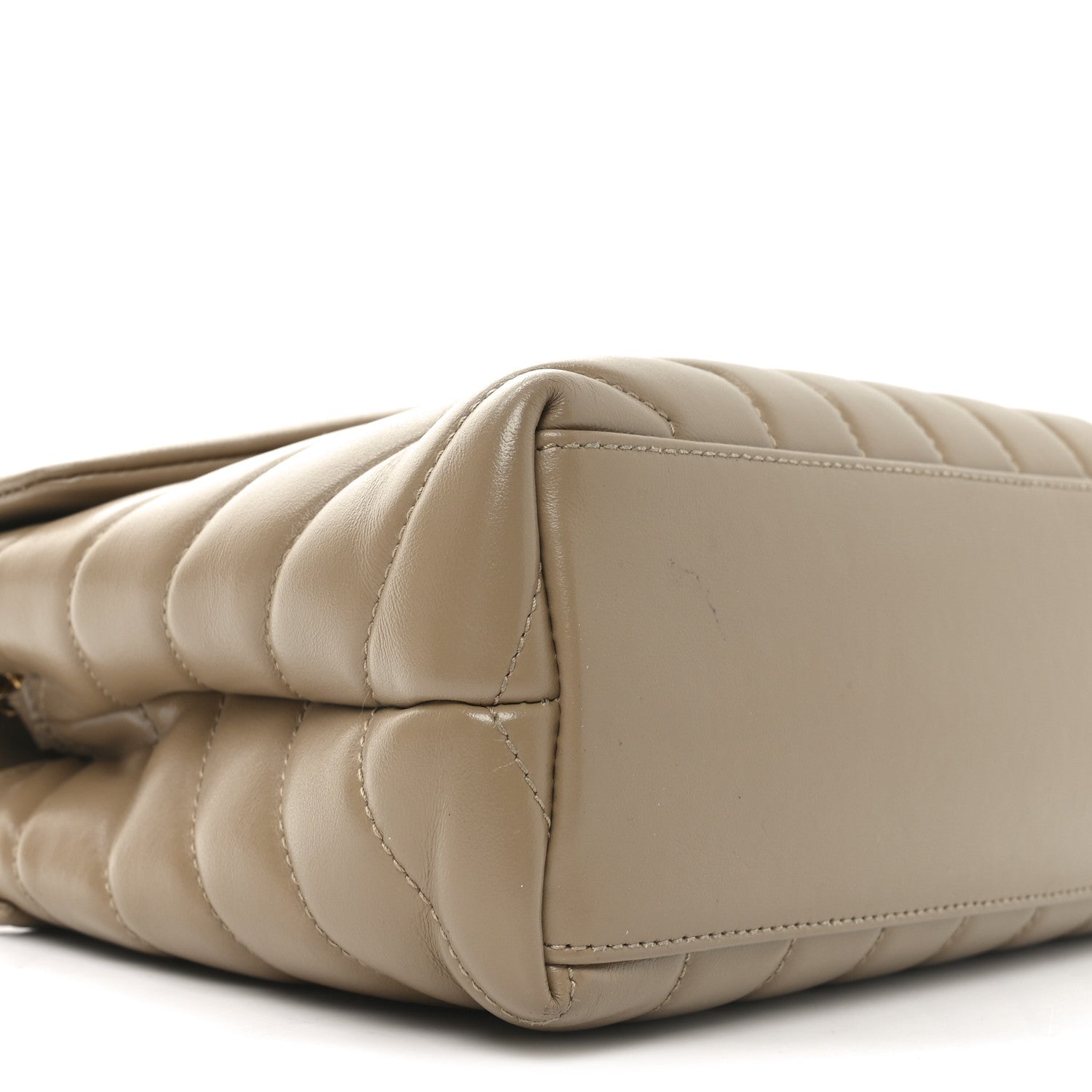 Saint Laurent Calfskin Y Quilted Monogram Small Loulou Chain Satchel Dark Beige 9 of 10