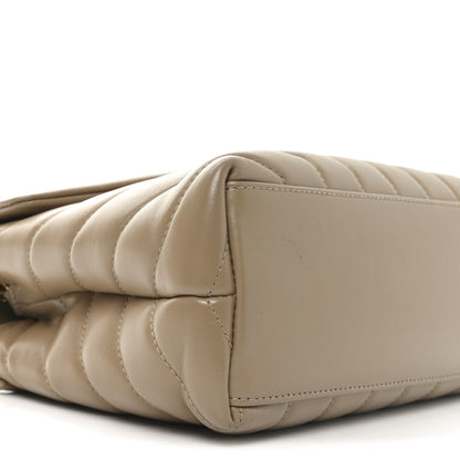 Saint Laurent Calfskin Y Quilted Monogram Small Loulou Chain Satchel Dark Beige 9 of 10