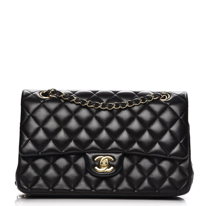 Chanel Lambskin Quilted Medium Double Flap Black 1 of 8