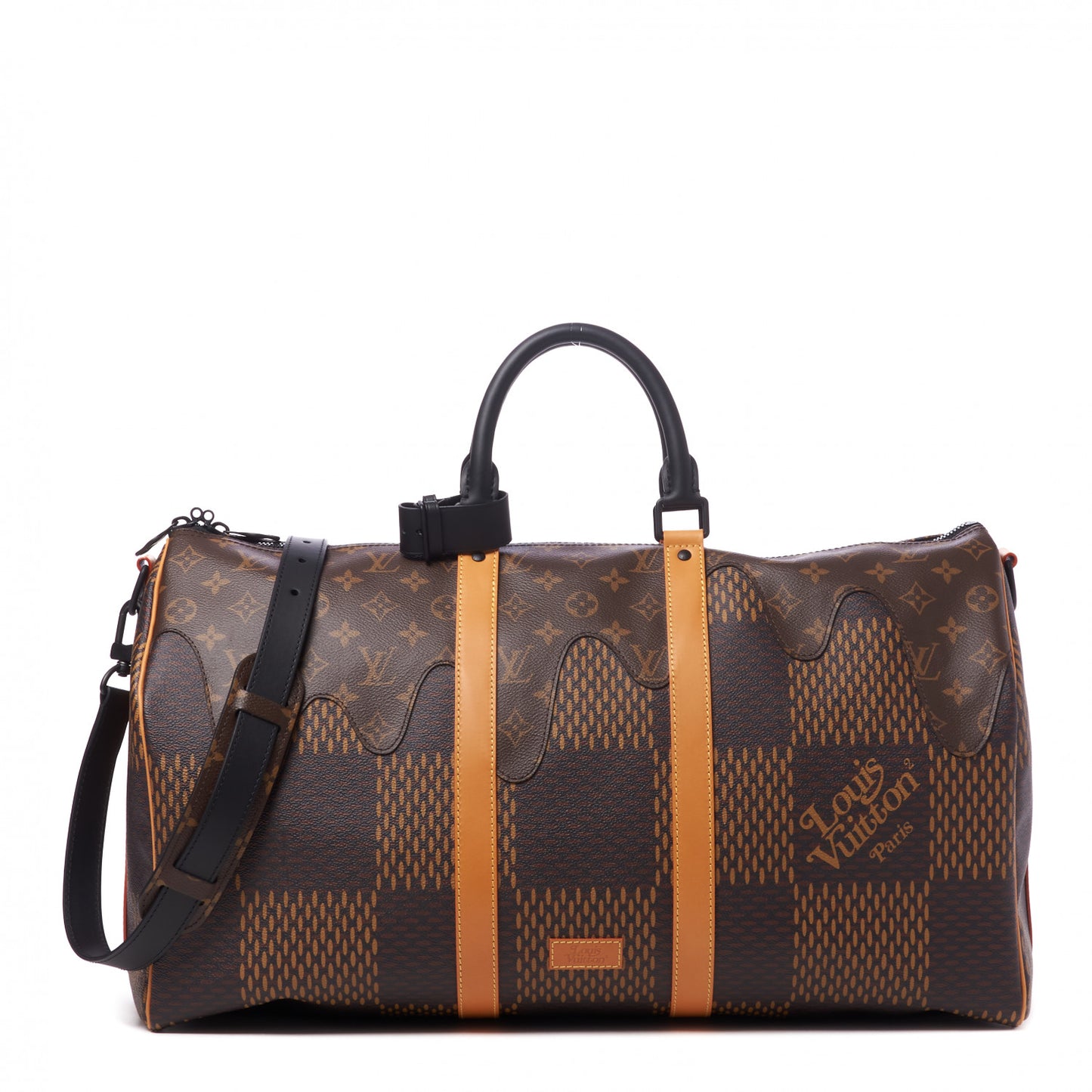 X NIGO Giant Damier Ebene Monogram Keepall Bandouliere 50