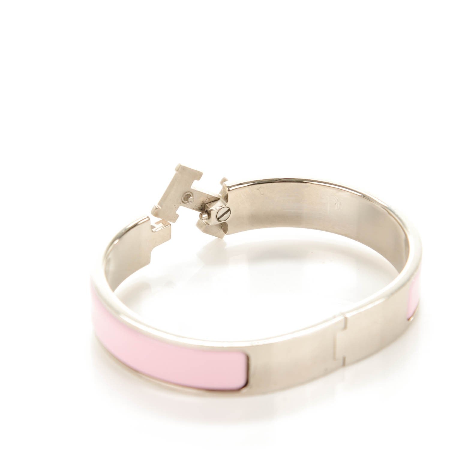 Hermes Enamel Narrow Clic Clac H Bracelet PM Rose Poudre 4 of 5
