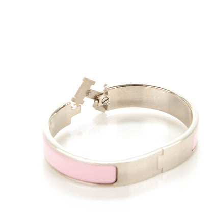 Hermes Enamel Narrow Clic Clac H Bracelet PM Rose Poudre 4 of 5