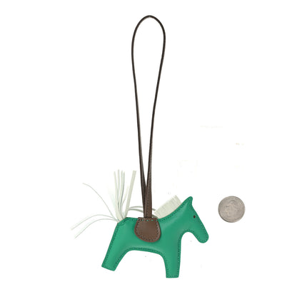 Hermes Milo Lambskin Grigri Rodeo Horse Bag Charm PM Menthe Vert Fizz Etoupe 2 of 5