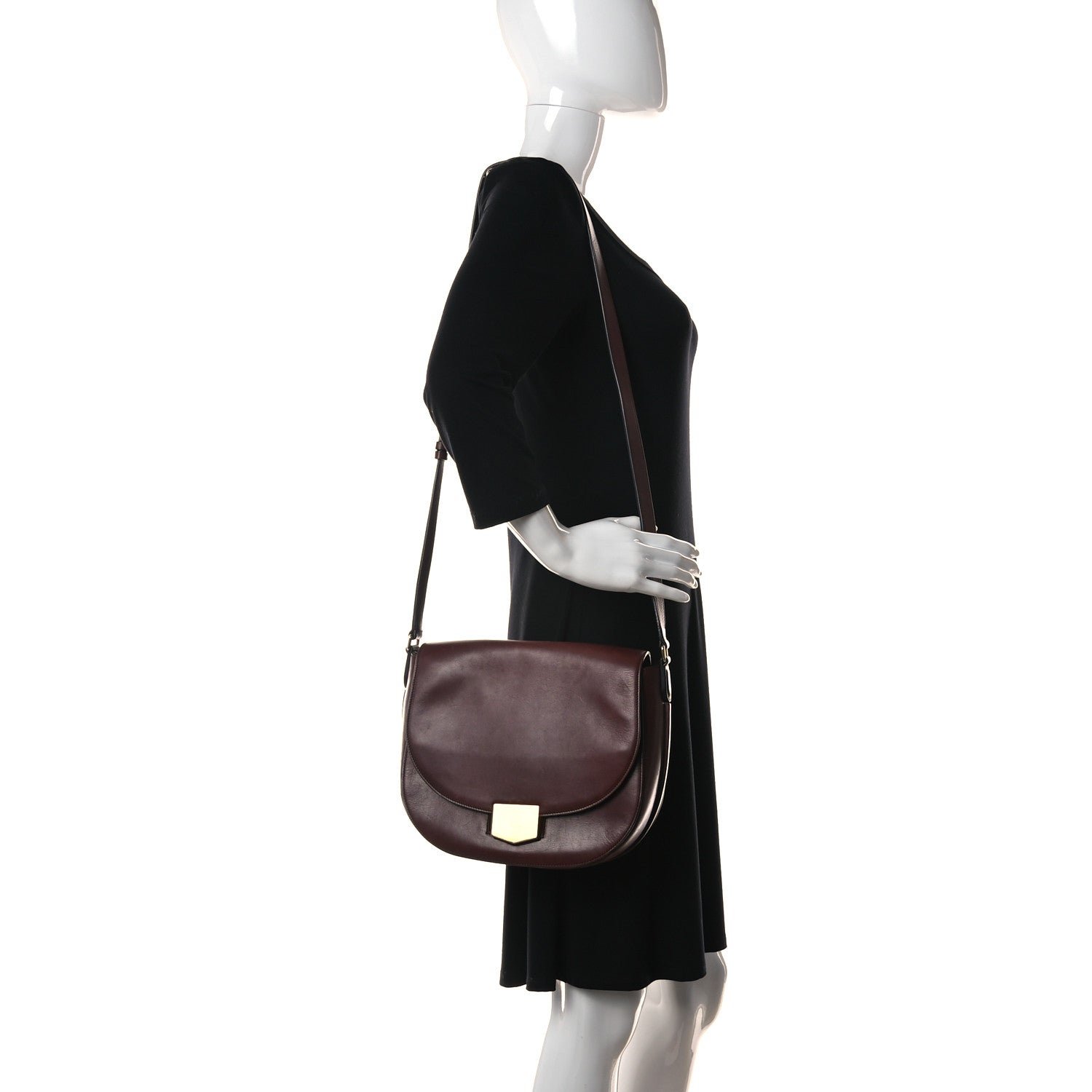 Celine Natural Calfskin Medium Trotteur Burgundy 2 of 6