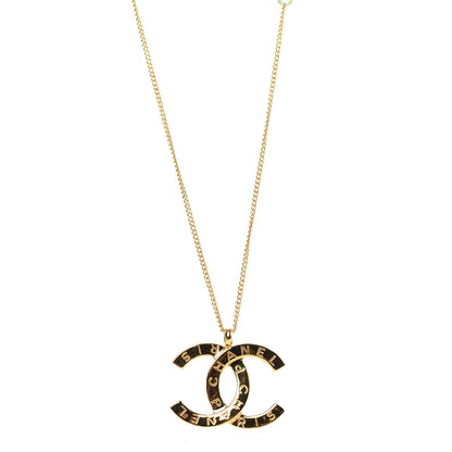Chanel Metal CC Paris Button Necklace Gold 1 of 6