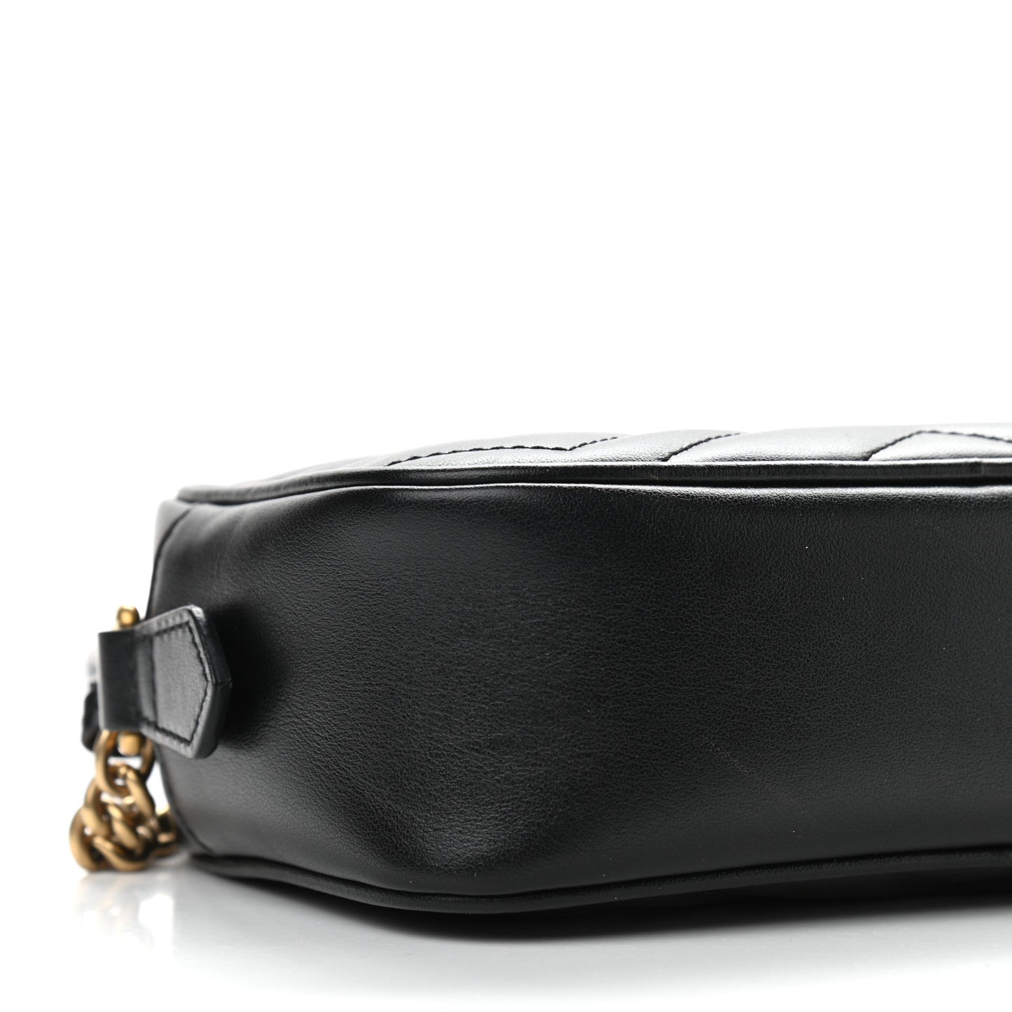 Calfskin Matelasse Mini GG Marmont Chain Shoulder Bag Black