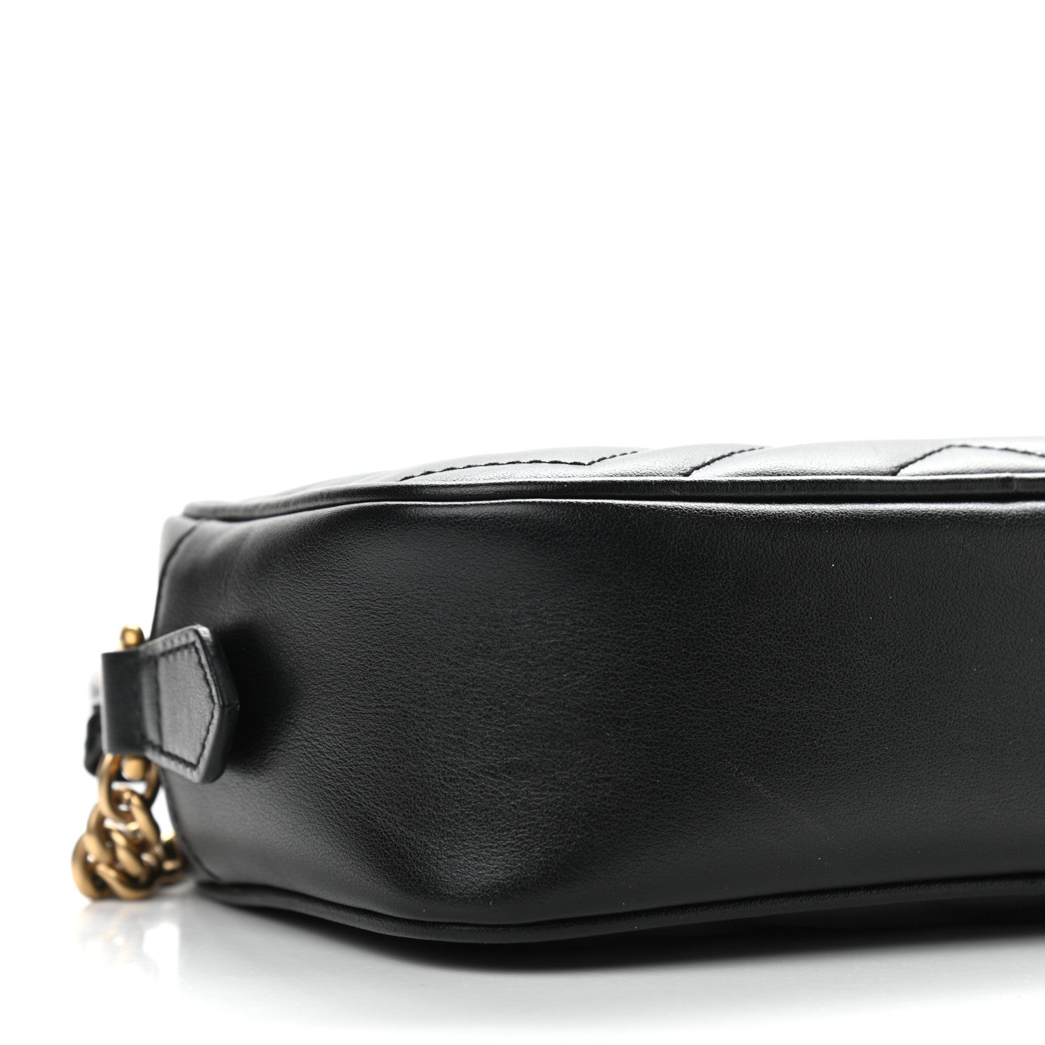 Gucci Calfskin Matelasse Mini GG Marmont Chain Shoulder Bag Black 9 of 10