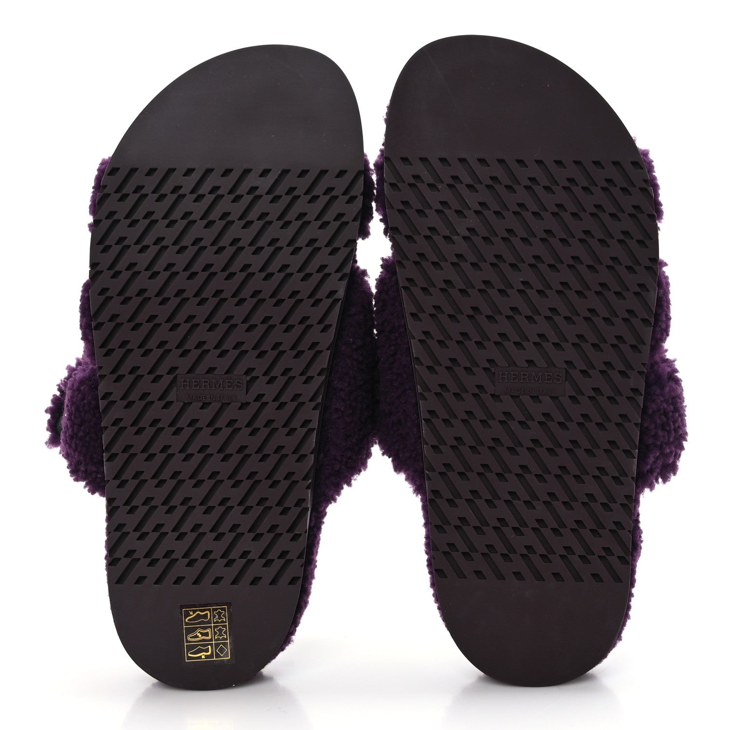 Hermes Woolskin Womens Chypre Sandals 37 Violet Fonce 5 of 8