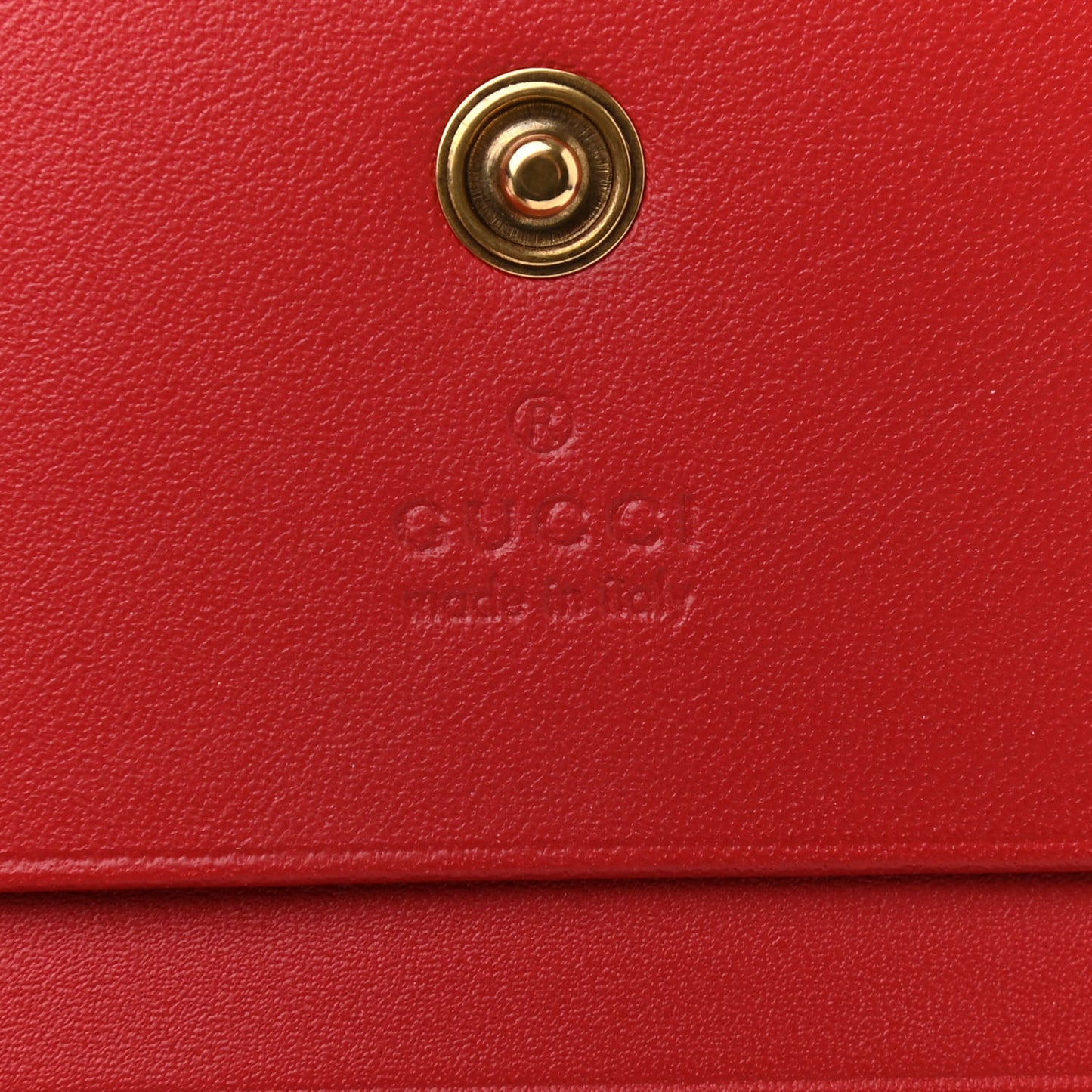 GG Supreme Monogram Cherry Embellished Card Case Wallet Hibiscus Red