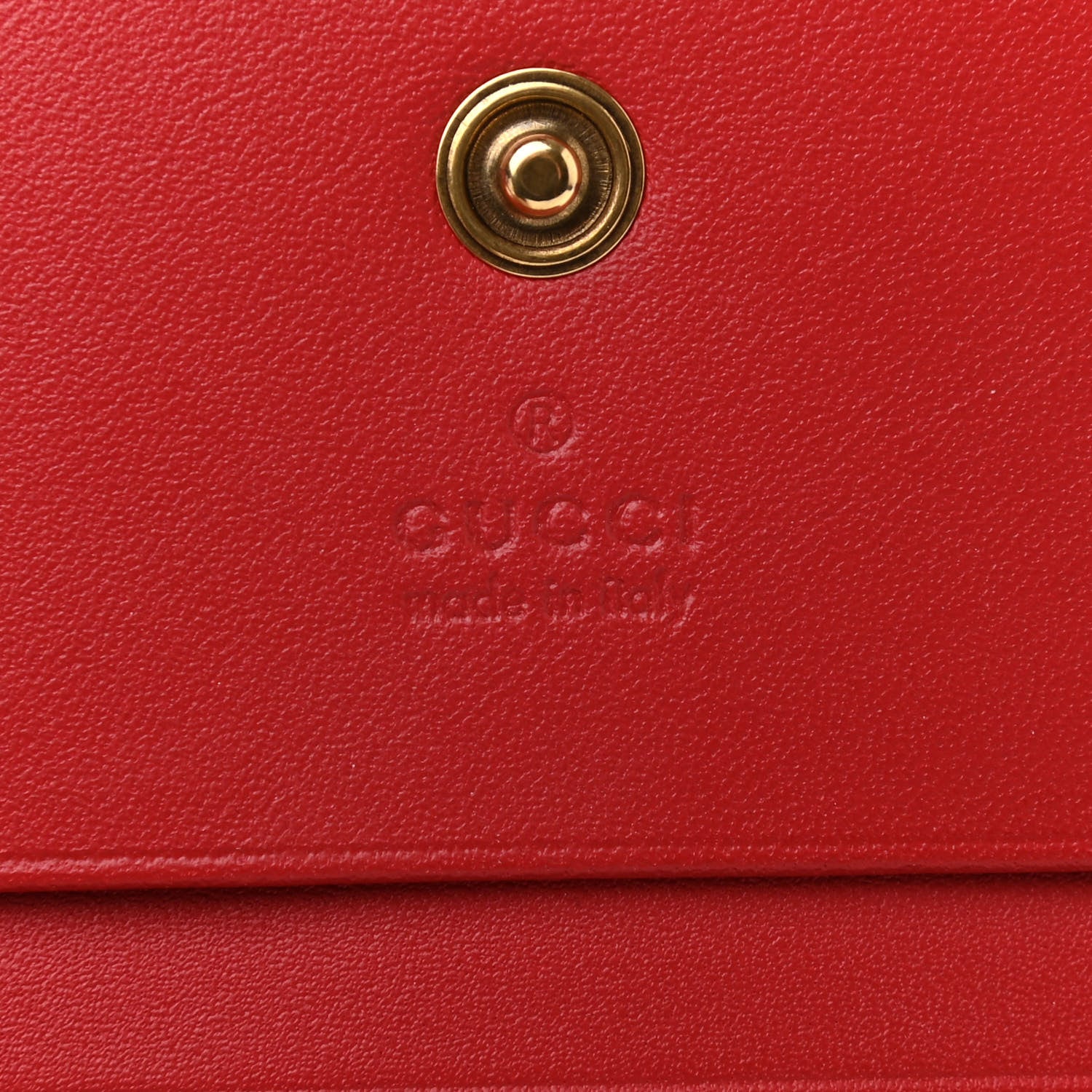 Gucci GG Supreme Monogram Cherry Embellished Card Case Wallet Hibiscus Red 6 of 7