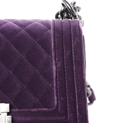 Chanel Velvet Quilted Small Boy Flap Purple 10 of 12