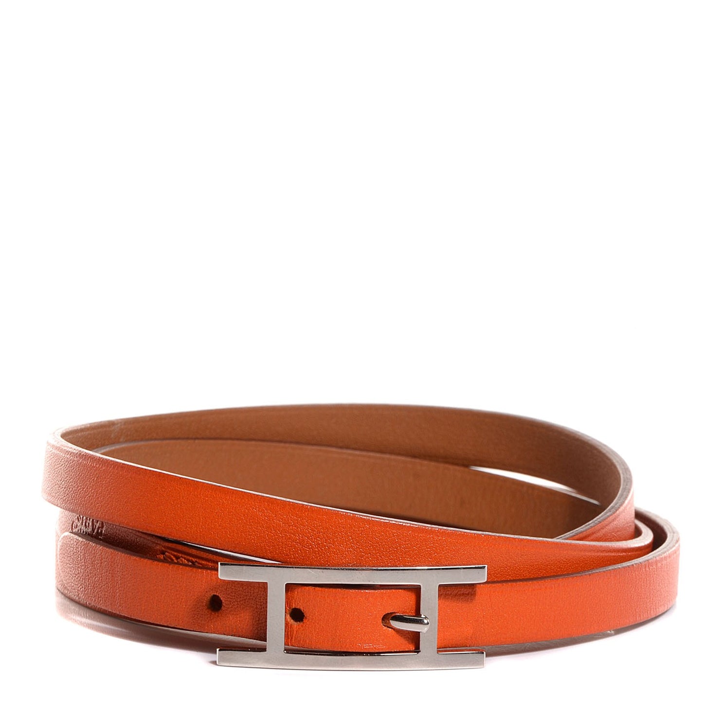 Tadelakt Hapi 3 MM Triple Tour Wrap Bracelet Size Medium Orange