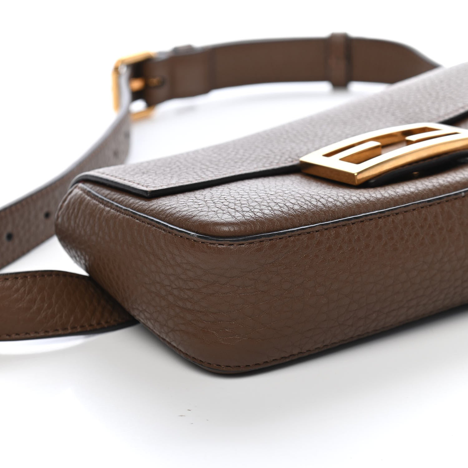 Fendi Cuoio Romano Baguette Hip Belt Bag Mud 8 of 9