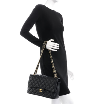 Chanel Caviar Quilted Jumbo Double Flap Black 3 of 9